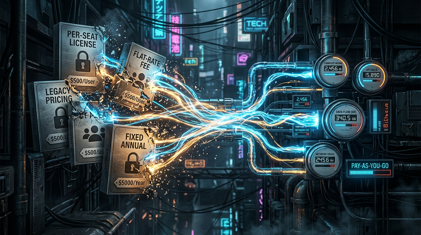 The shift from traditional per-seat licensing to utility-based pay-as-you-go pricing